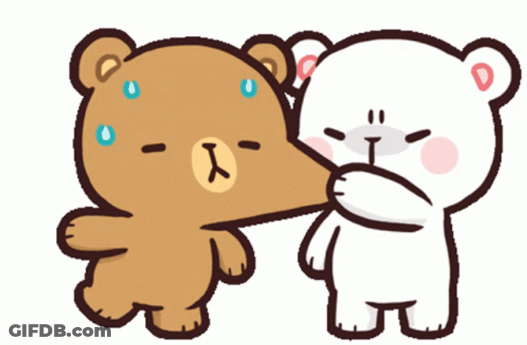 White Pulling Brown's Cheek GIF