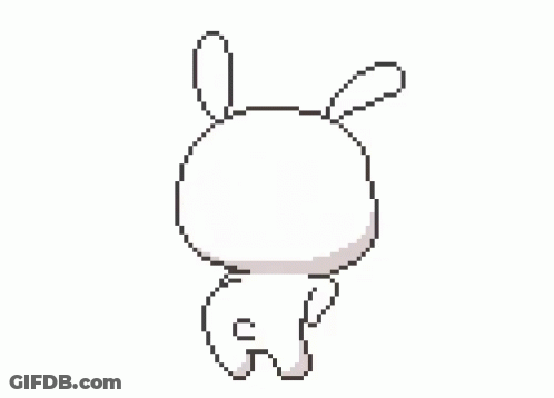 White Rabbit Standing On Hind Legs GIF