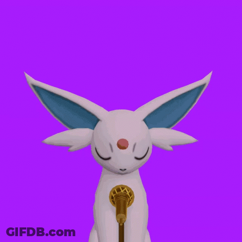 White Rabbit With Blue Ears And Microphone GIF