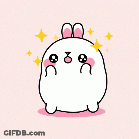 White Rabbit With Pink Bow On Ear GIF