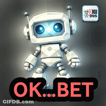 White Robot With Blue Eyes Saying Ok Bet GIF