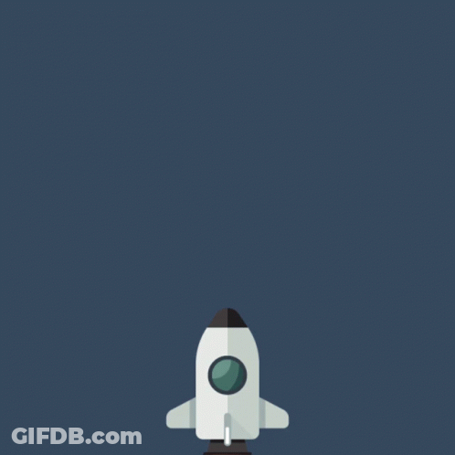 White Rocket Flying With Red Tail GIF
