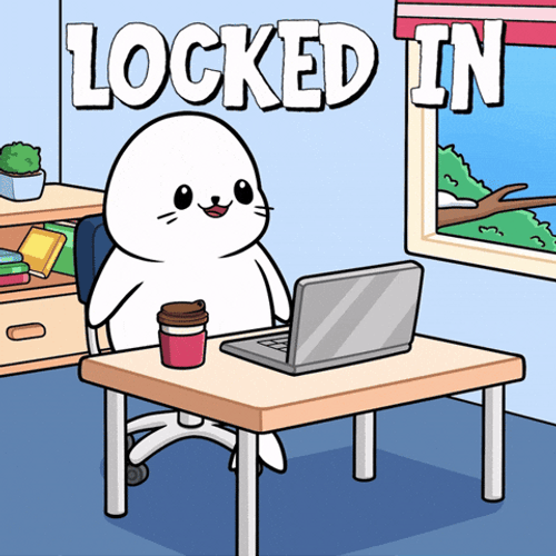 White Seal Locked In Working GIF