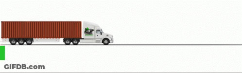 White Semi Truck With Go Green Sign GIF