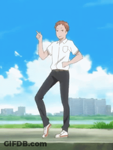 White Shirt Black Pants Man Pointing One Leg GIF
