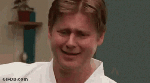 White Shirt Man Crying Eyes Closed Mouth Open GIF
