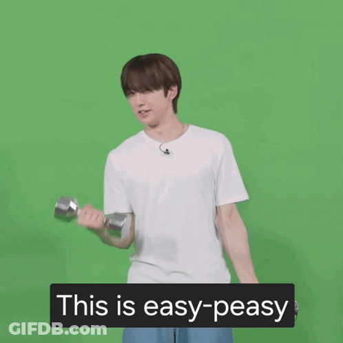 White Shirt Man Lifting Dumbbell This Is Easy-Peasy GIF