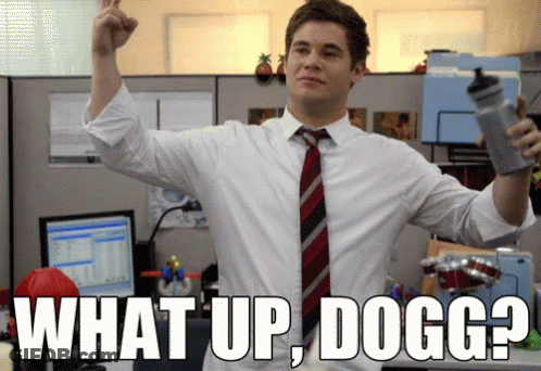 White Shirt Man Water Bottle What Up Dogg GIF