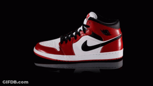White Shoe With Red Stripe GIF