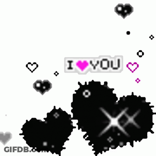 White Sign Saying I Love You Surrounded By Pink Hearts GIF