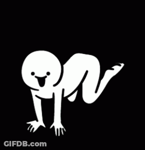 White Silhouette Crawling Person GIF