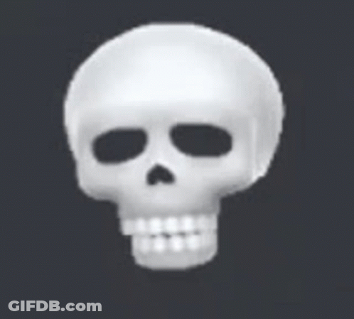 White Skull With Black Eyes And Smile GIF