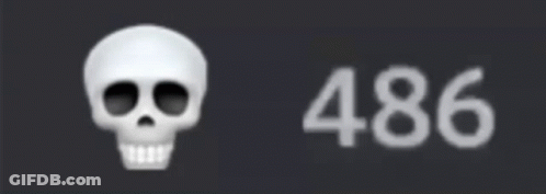 White Skull With Number 812 GIF