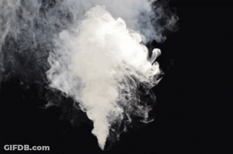 White Smoke Signals In Black Background GIF