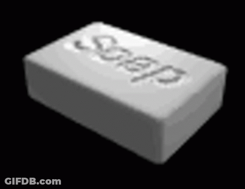 White Soap Bar Saying Soap GIF