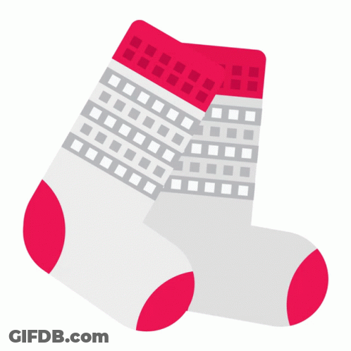 White Socks With Pink Cuff GIF