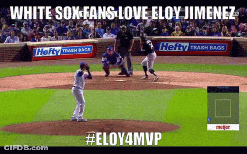White Sox Fans Love Eloy Jimenez # Eloy4mvp On A Baseball Field GIF