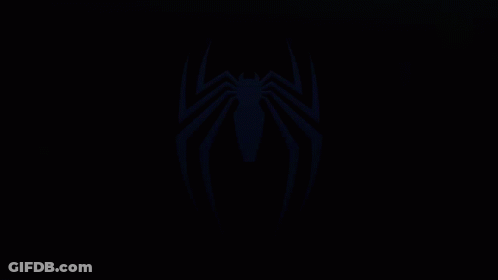 White Spider On Black Background GIF