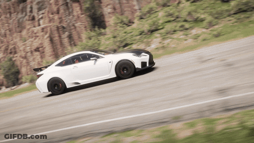 White Sports Car Driving On Road GIF