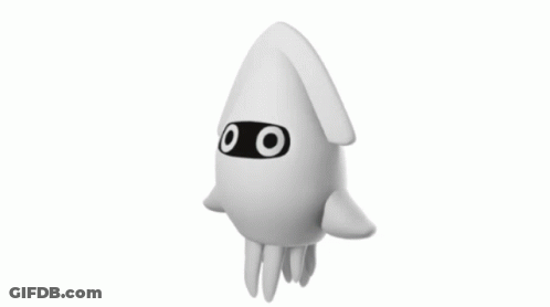 White Squid With Black Eye Circles GIF