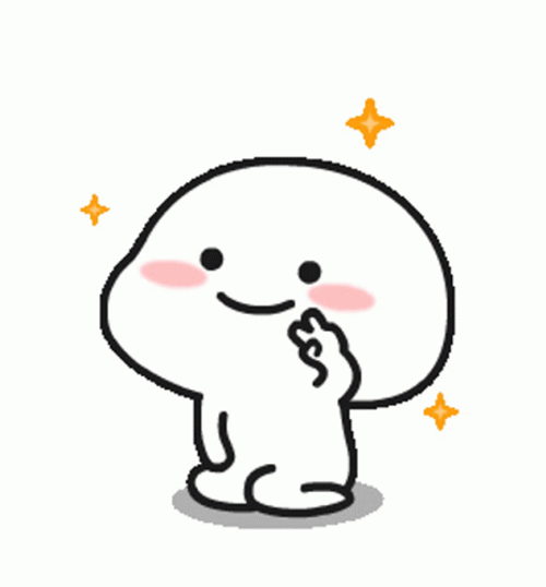 White Squishy Sticker Peaceful Sign GIF