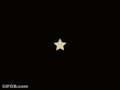 White Star On Black Background With Shadow GIF