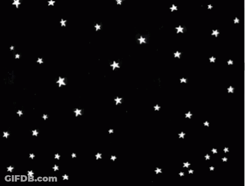 White Stars Falling In Night Sky GIF