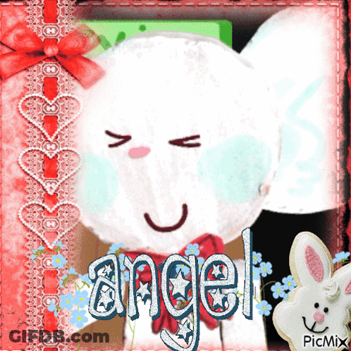 White Stuffed Animal With Angel GIF