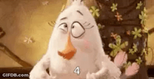 White Stuffed Orange-Beaked Animal By Flower Wall GIF