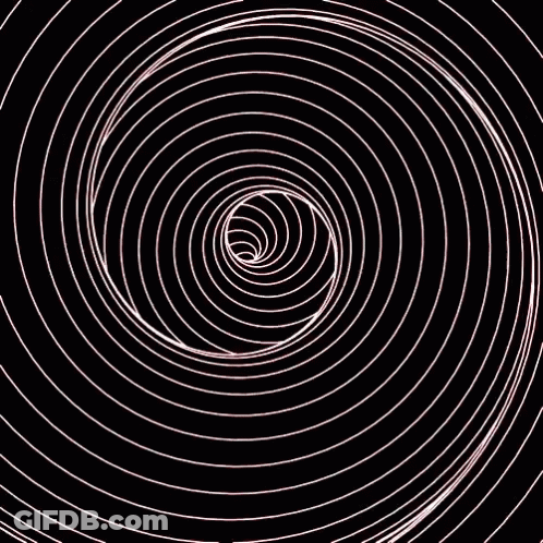 White Swirl Lines On Black Background GIF