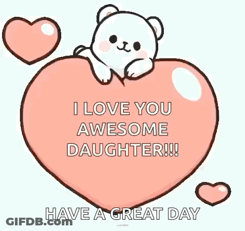 White Teddy Bear On Pink Heart GIF
