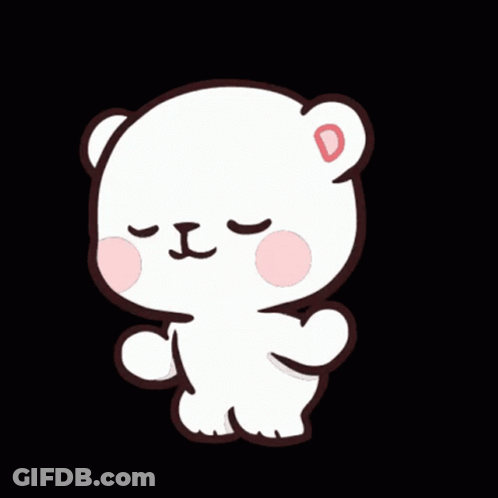 White Teddy Bear With Pink Cheeks GIF