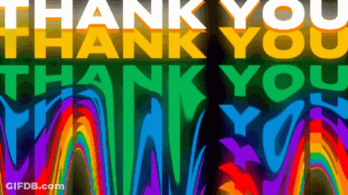 White Thank You On Colorful Background GIF
