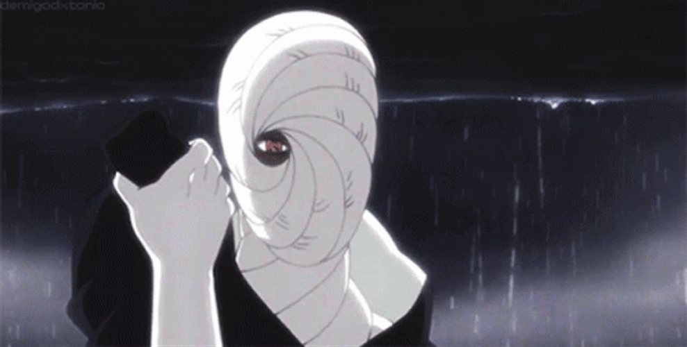 White Tobi Obito Staring GIF