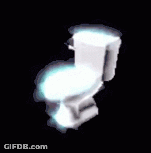 White Toilet Glowing In Dark GIF