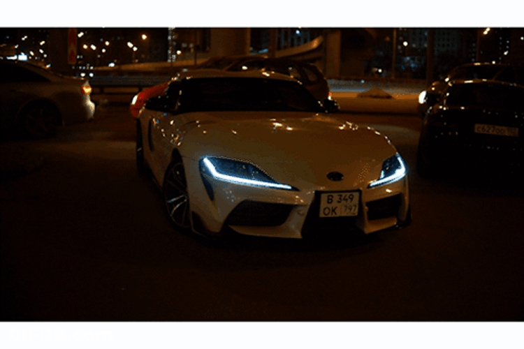 White Toyota Supra Montage GIF