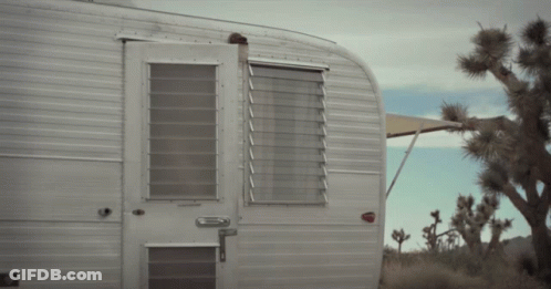 White Trailer With Door And Window GIF