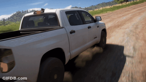 White Truck With Tundra On Side GIF