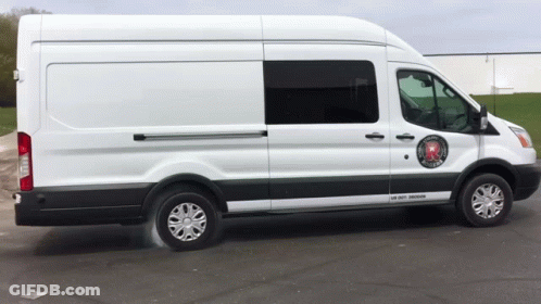 White Van With Heavy Duty Cargo Sticker GIF