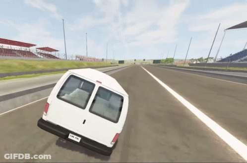 White Van With License Plate ICM PA Driving Down Road GIF