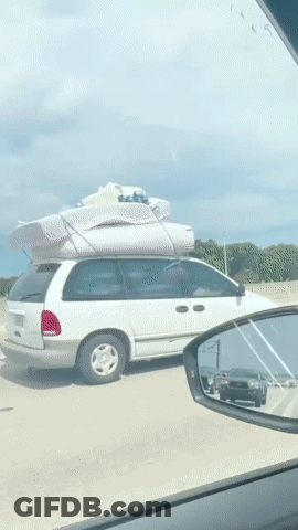 White Van With Namastecar Text GIF
