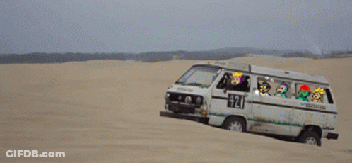 White Van With Number 421 GIF