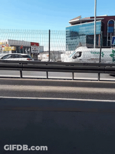 White Van With Trebla On Side GIF