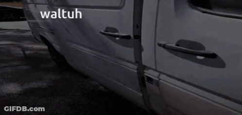 White Van With Waltuh On The Side GIF