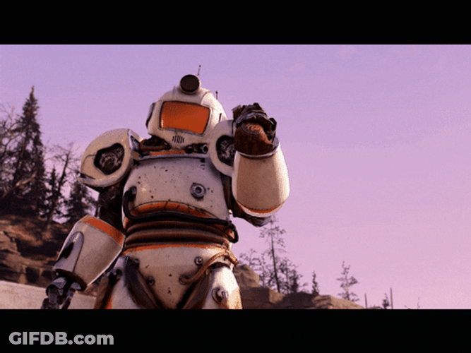 White Wendigo Robot Shaking Hands GIF