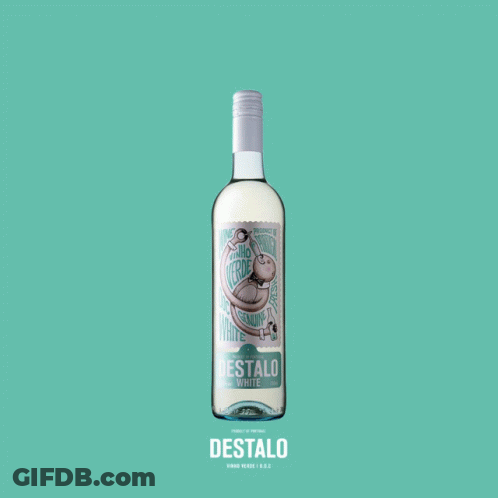 White Wine Bottle Surrounded By Balloons GIF
