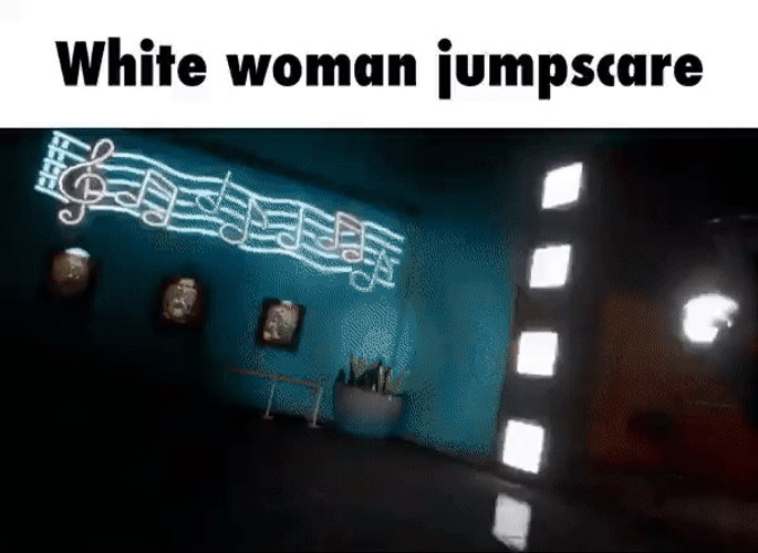 White Woman Jumpscare Meme GIF