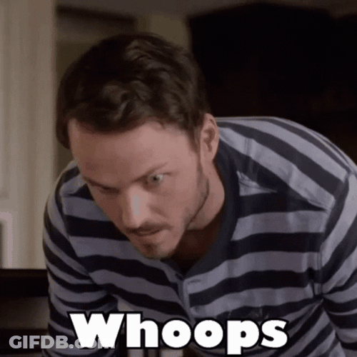 Whoops By Man In Stripes Shirt GIF
