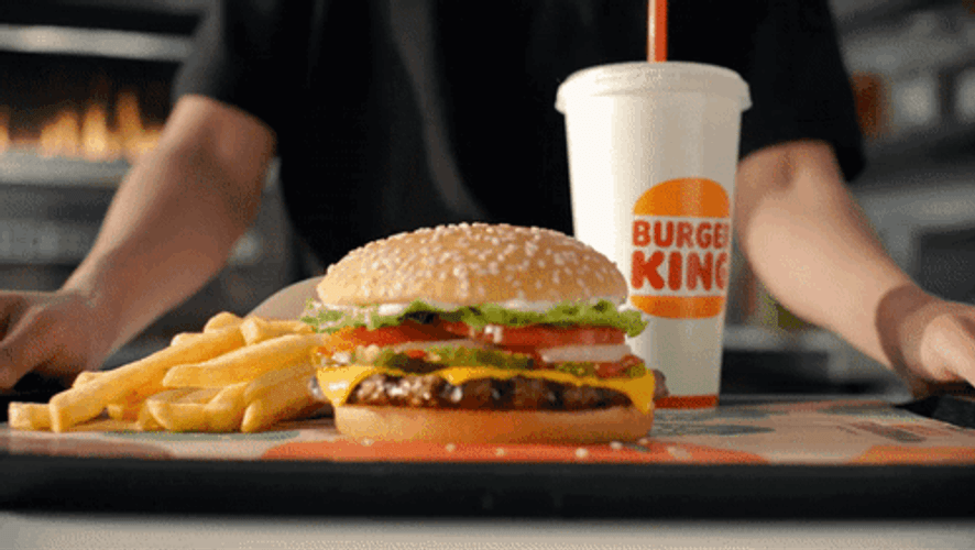 Whopper Burger With Fries And Drink GIF