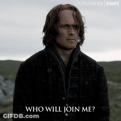 Whos Coming With Me Sam Heughan Outlander GIF